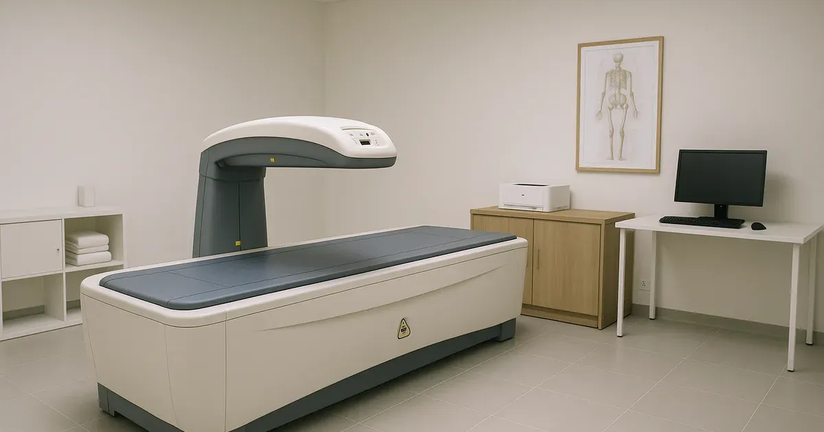 DEXA scan machine in a modern wellness studio used to measure body composition