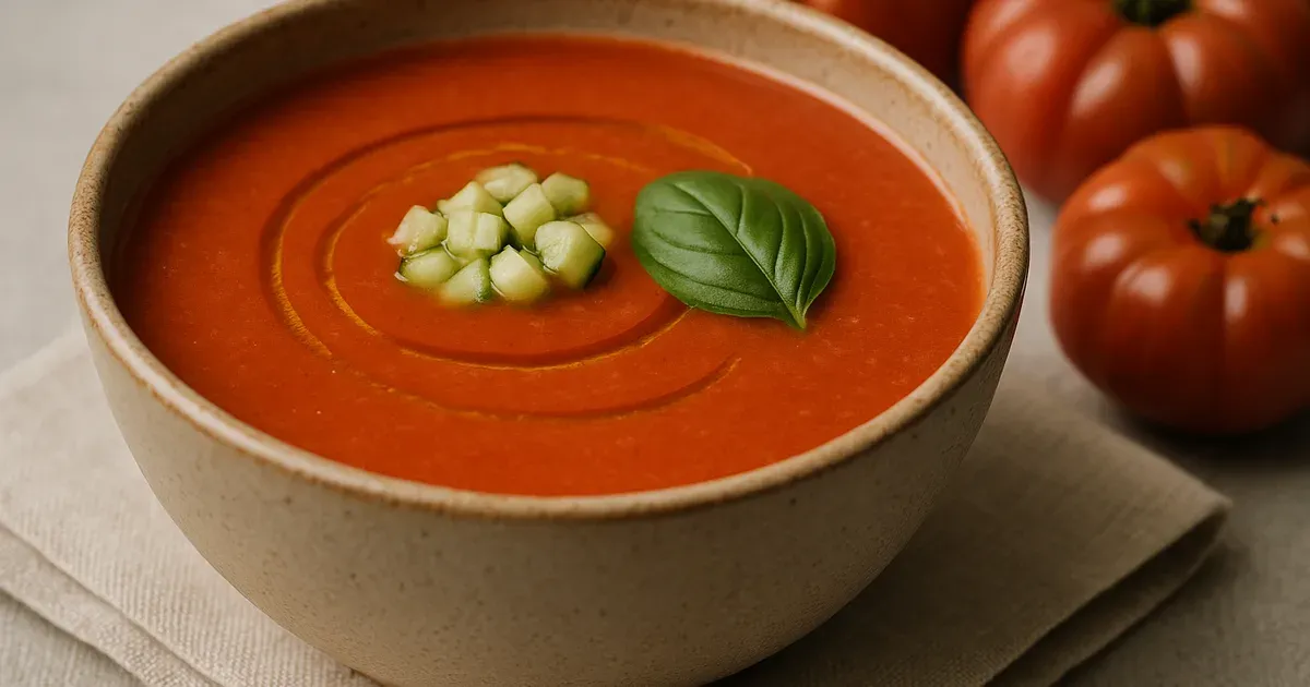Classic gazpacho made with peak-season tomatoes — one of the best anti-inflammatory recipes for summer