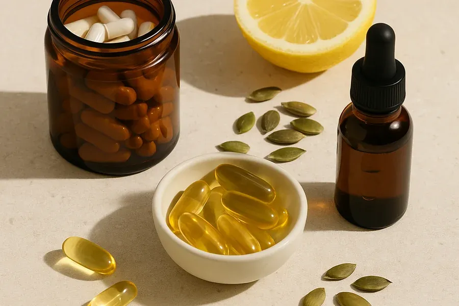 Zinc, vitamin D and omega-3 supplements — most evidence-backed for hormonal acne