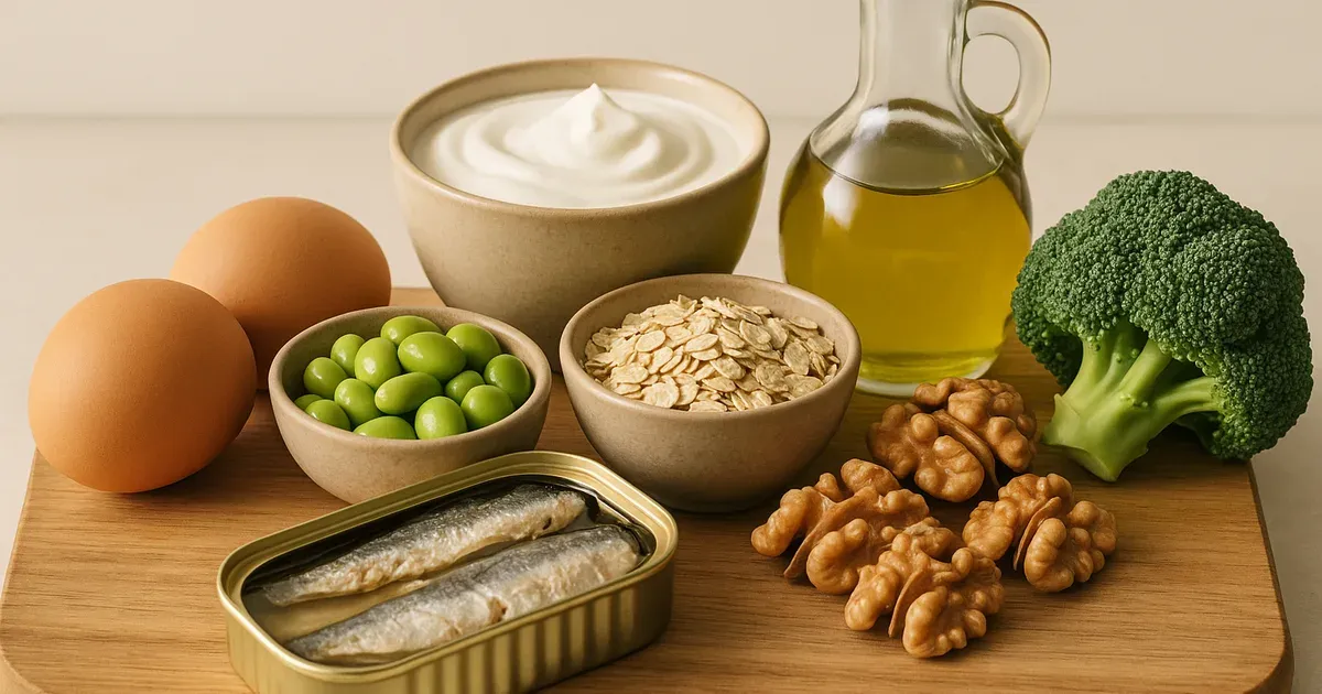 Foods that increase GLP-1 naturally including protein, fibre, healthy fats, and fermented foods