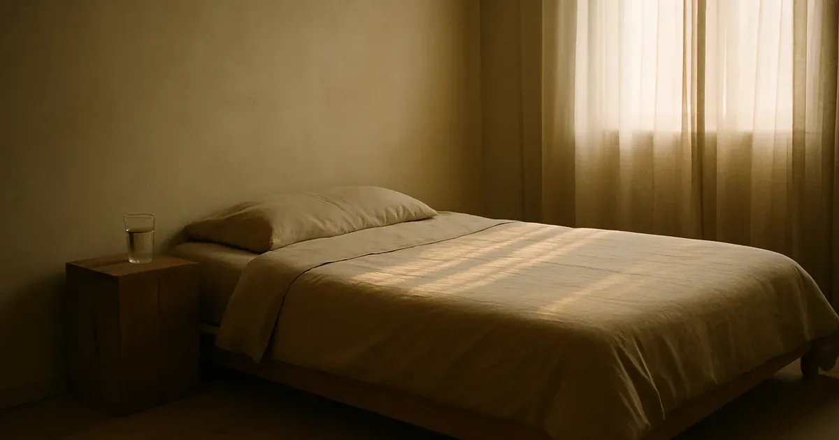 Peaceful bedroom scene representing quality sleep as a lifestyle factor supporting natural GLP-1 levels