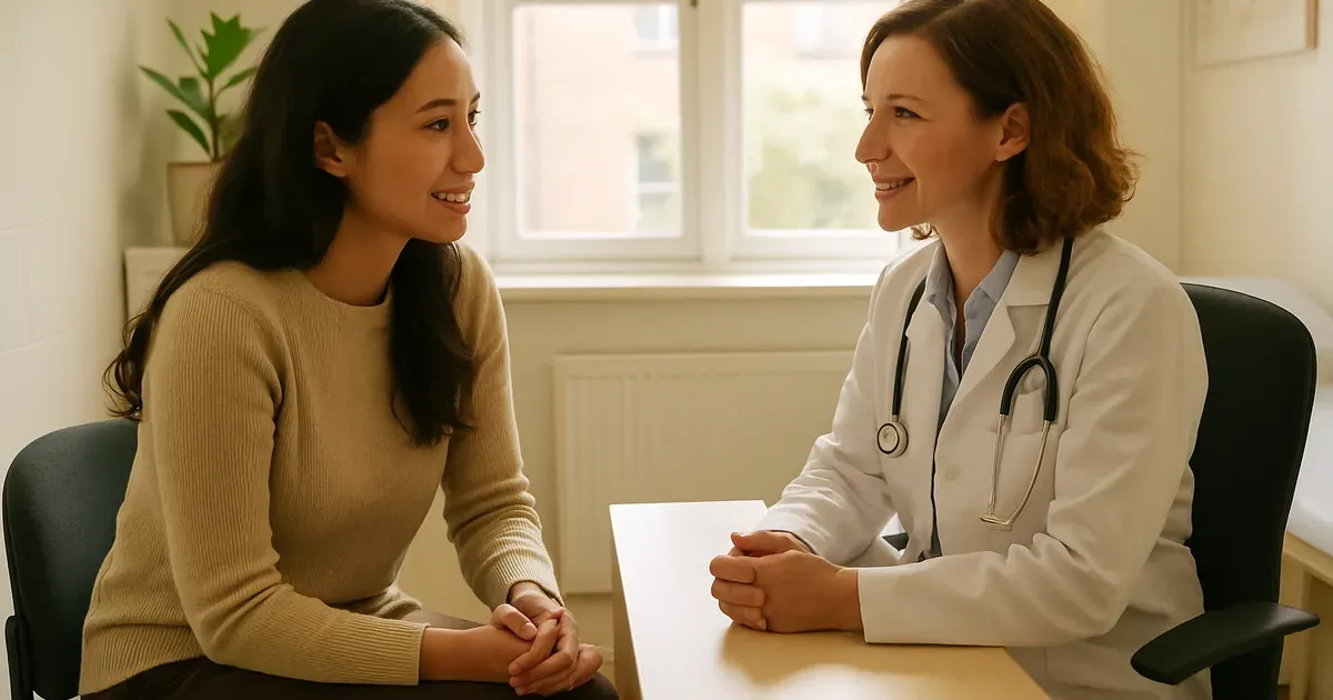 Woman consulting a doctor about persistent stomach bloating symptoms to rule out serious underlying causes