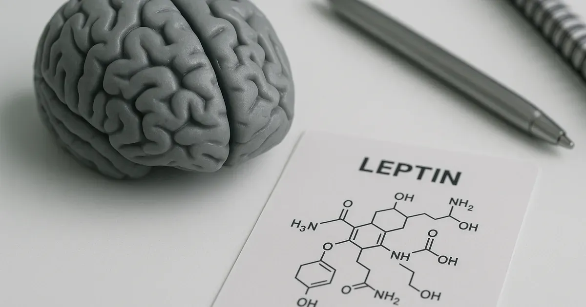 Brain model and hormone diagram representing hunger hormones ghrelin and leptin in weight loss resistance