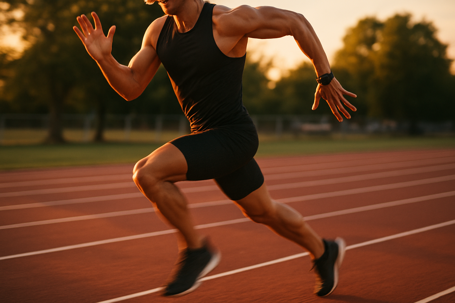 Person sprinting on a running track illustrating HIIT as an effective weight loss exercise tip