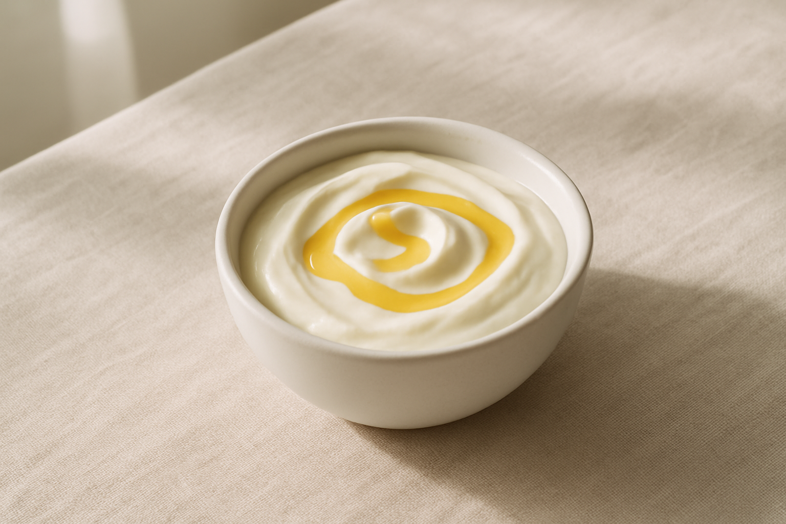 Small bowl of plain probiotic yogurt — one of the best foods that help digestion after meals