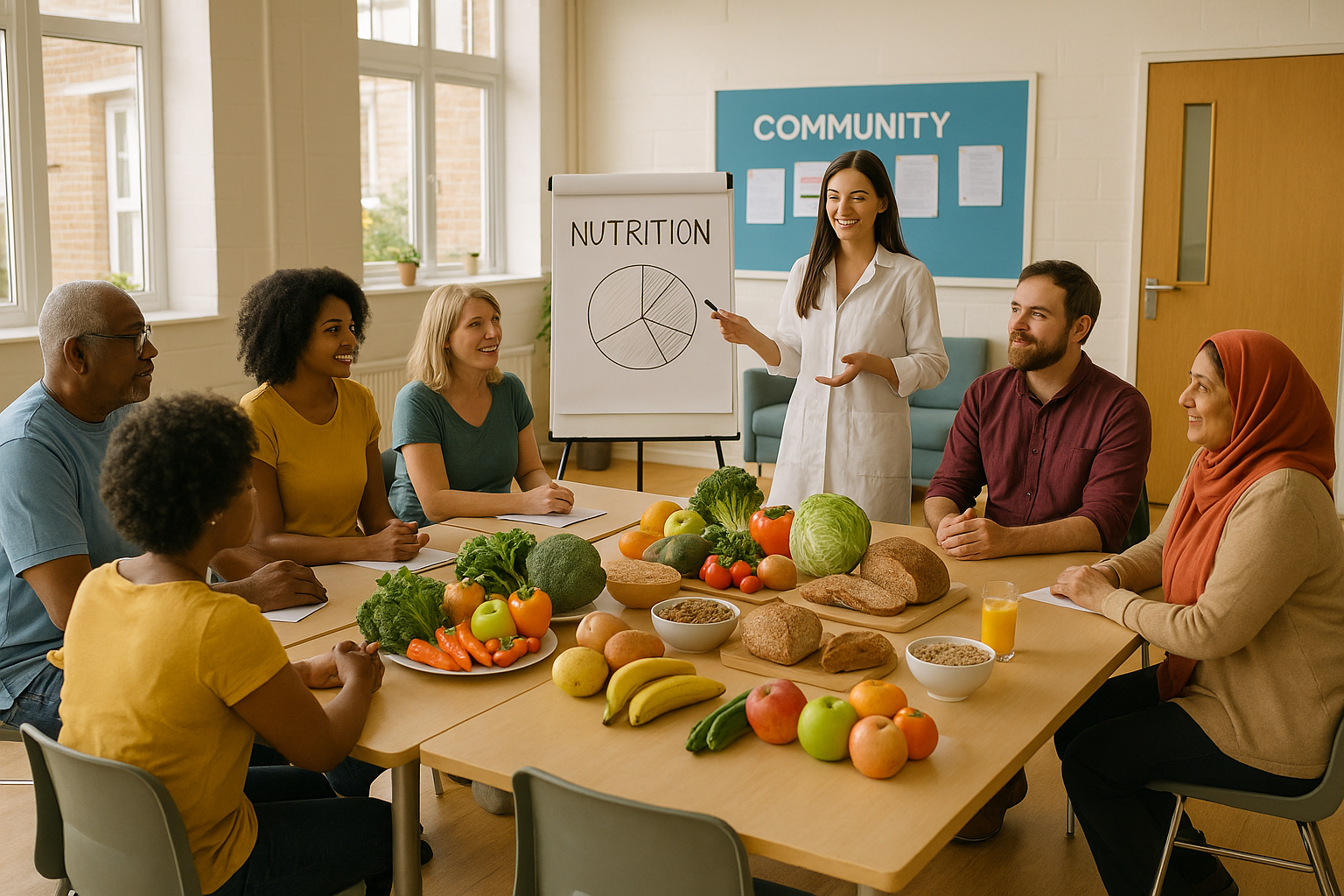 Community nutrition education class supporting GLP-1 weight loss outcomes for people facing food insecurity
