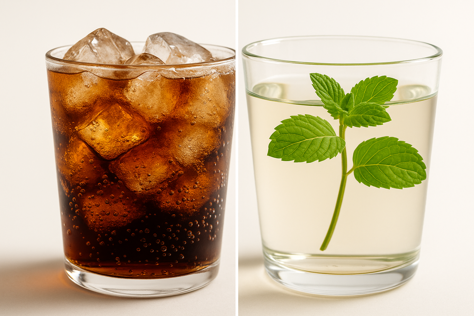 Carbonated soft drink versus warm water — comparing drinks that harm and help digestion