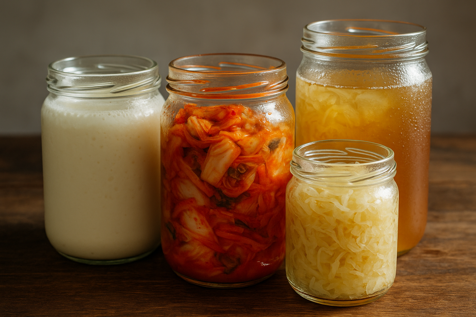Fermented foods including kefir kimchi and kombucha linked to probiotic and prebiotic gut health benefits