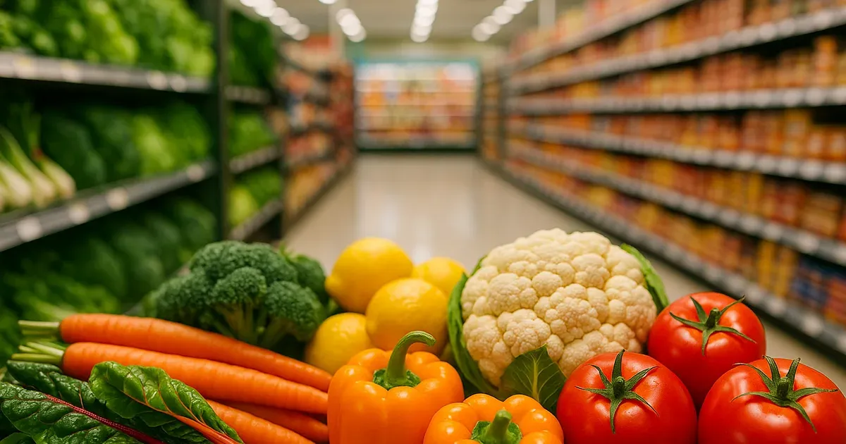 Fresh produce at grocery store perimeter as an alternative to processed junk food addiction triggers