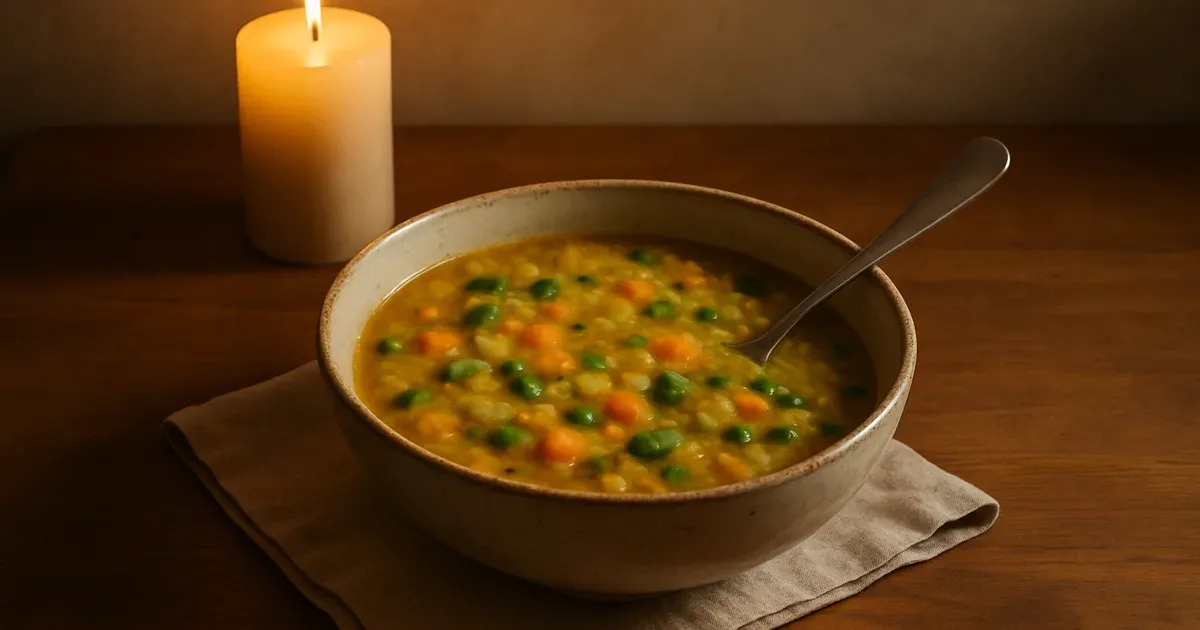 Light early dinner of khichdi or vegetable soup aligned with circadian eating for metabolism after 40