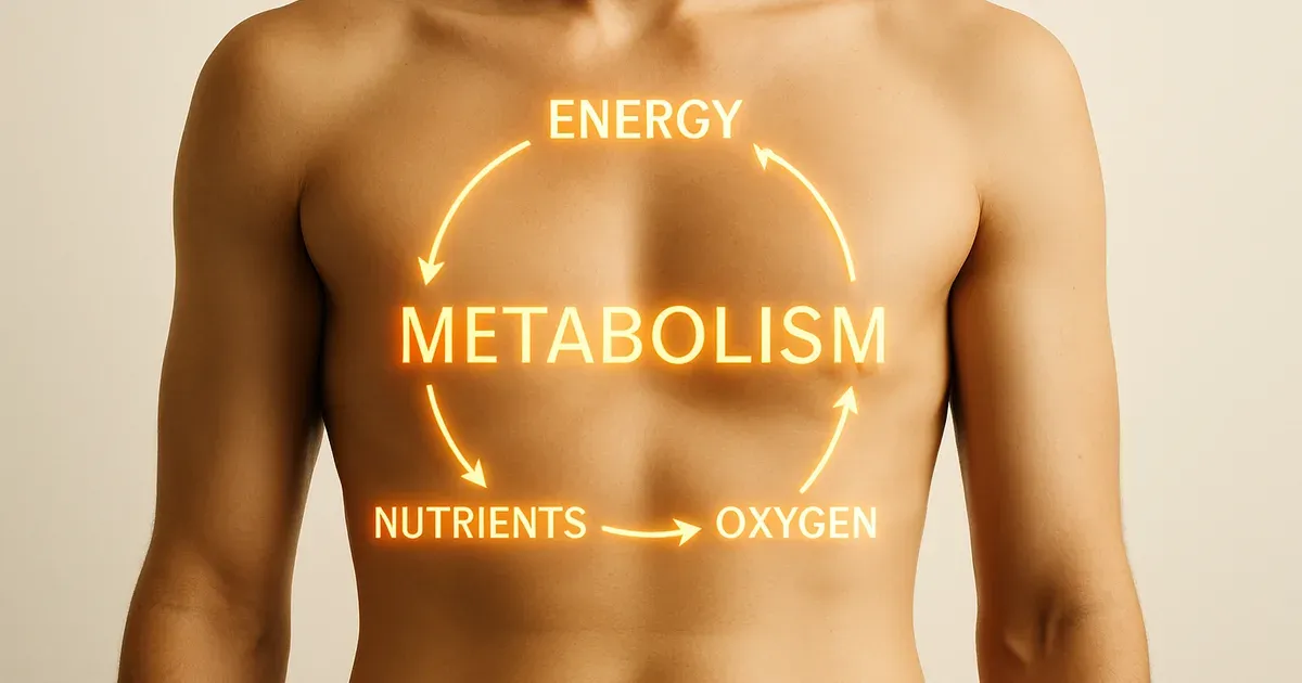 Illustration representing human metabolism and calorie burning process