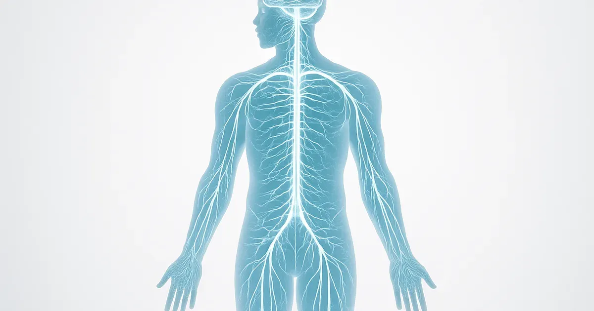 Illustration of the human nervous system and its connection to weight loss and metabolic health