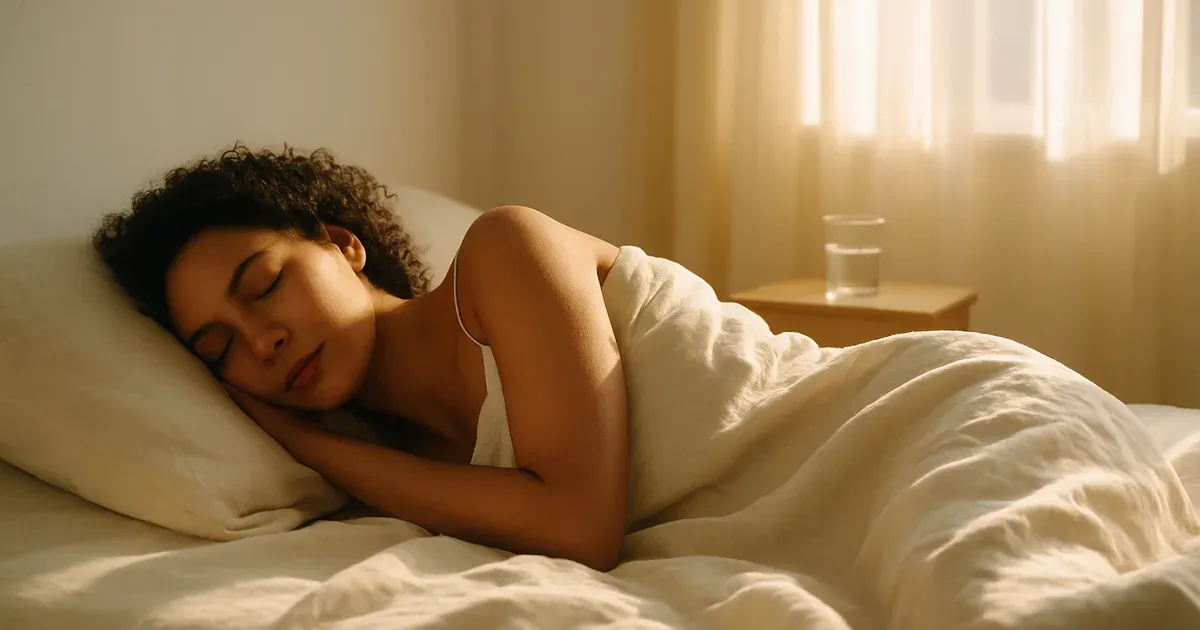 Person sleeping soundly, representing improved sleep quality from balanced nervous system function and weight loss support