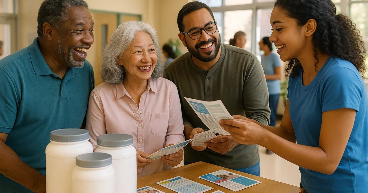 Community health program offering protein shake food bank resources for bariatric surgery patients with food insecurity