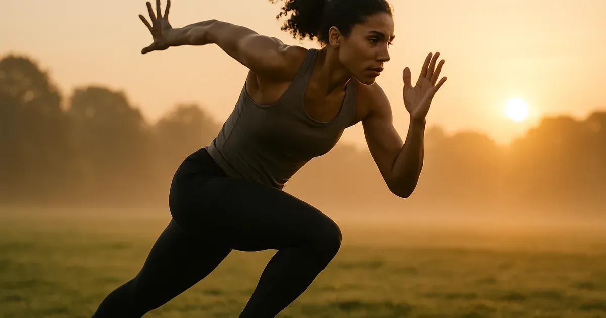 Person performing HIIT interval training outdoors in the morning to boost metabolism as a weight loss tip