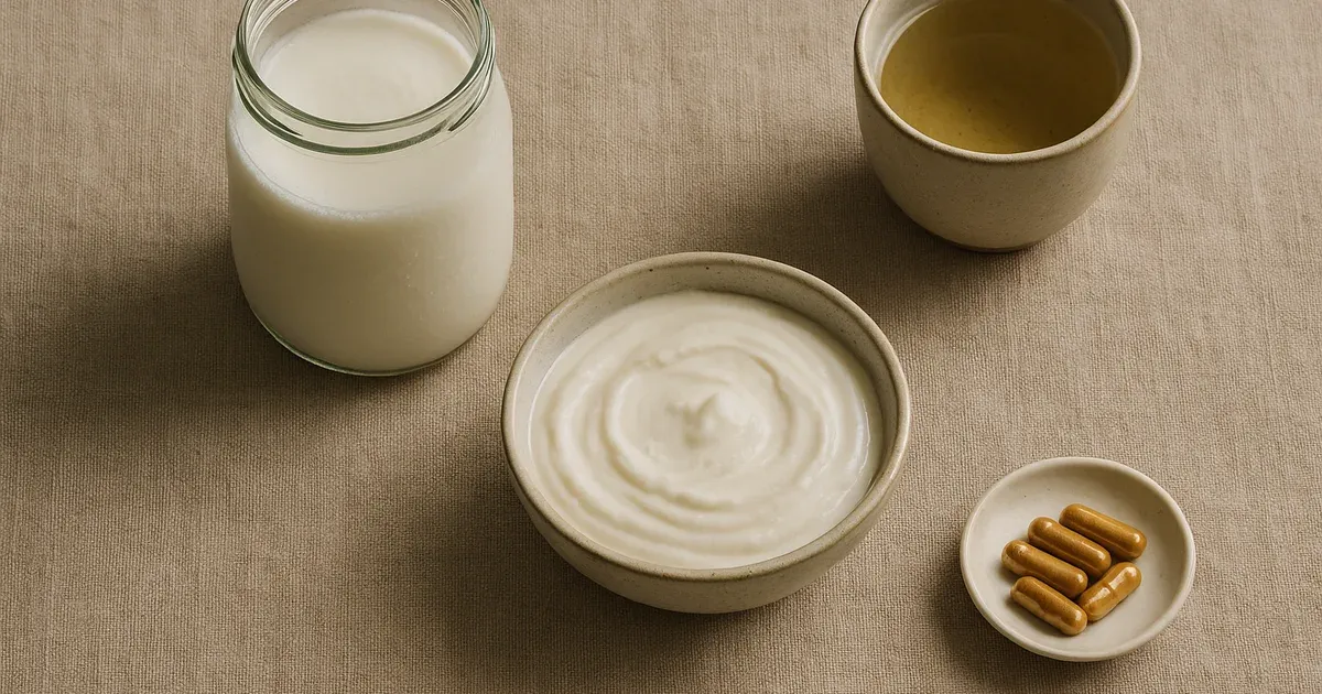 Fermented foods and natural supplements including kefir, yogurt, green tea and berberine to increase GLP-1 naturally