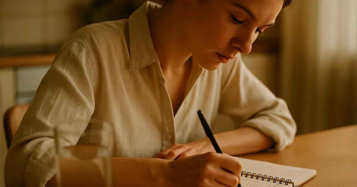 Person tracking fitness progress in a journal as part of a long-term weight management and maintenance strategy