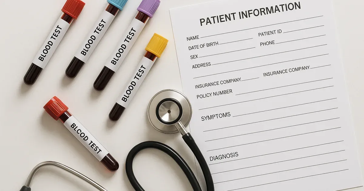 Blood test vials and stethoscope representing medical investigation of fatigue causes