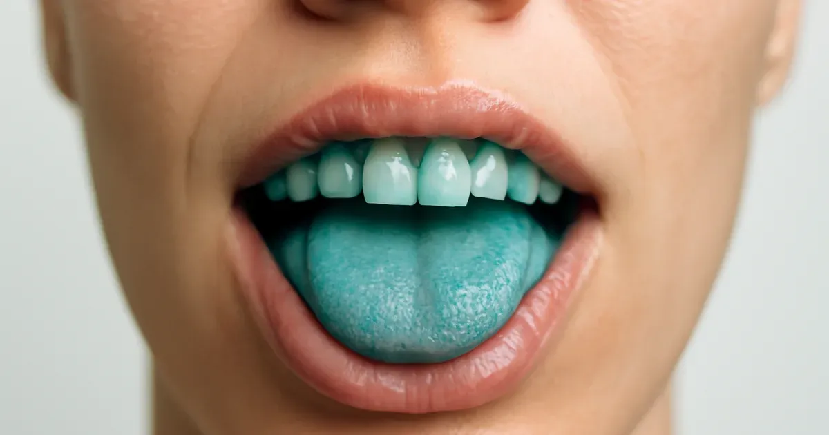 Close-up illustration of oral microbiome bacterial communities colonising teeth and gum tissue