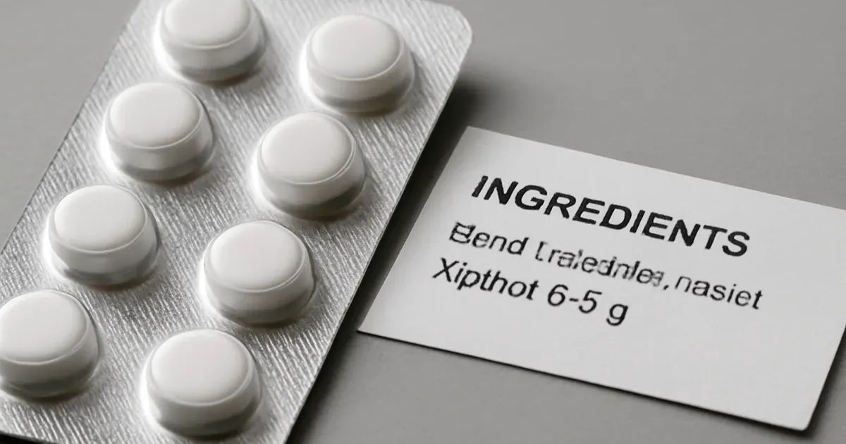 Chewable oral probiotic tablets in blister pack with ingredient label, representing ProDentim formula